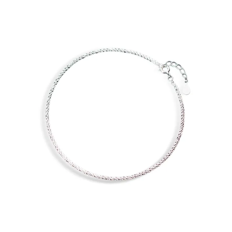 HOLLY RYAN S925 Silver Baby's Breath Plain Circle Anklet Women's-0