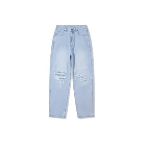 Pleasures X LiNing Jeans Men Light Blue