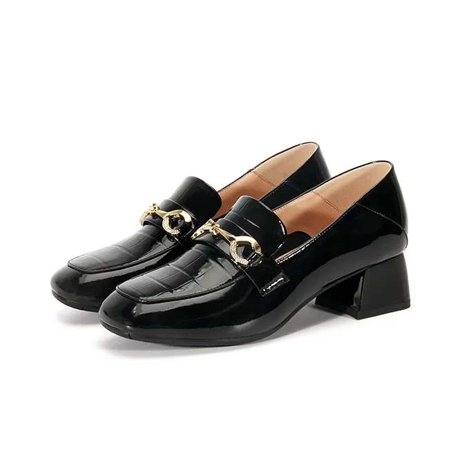 LESELE Loafers Women's Low Top Black/Beige-2
