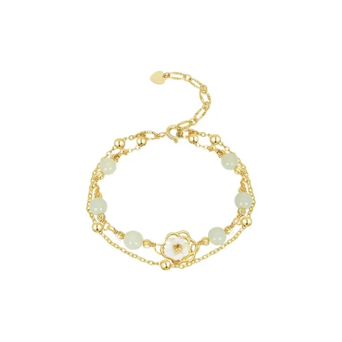 MCK Shell Bracelets Women's Pale Greenish White Jade