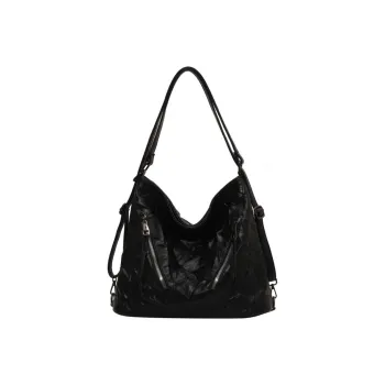 NOMK PU Laptop Backpack Regular Unisex Black/Silver/White