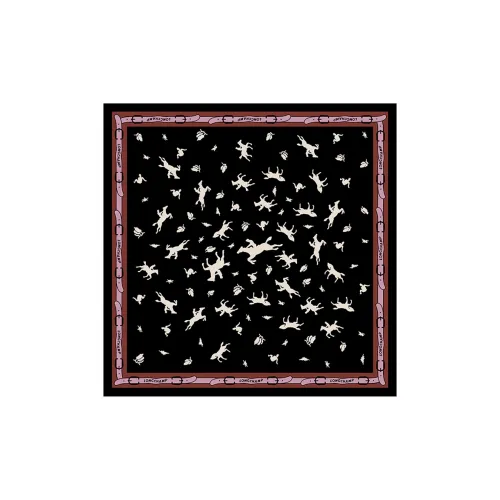 LONGCHAMP Silk Scarves Women's Black