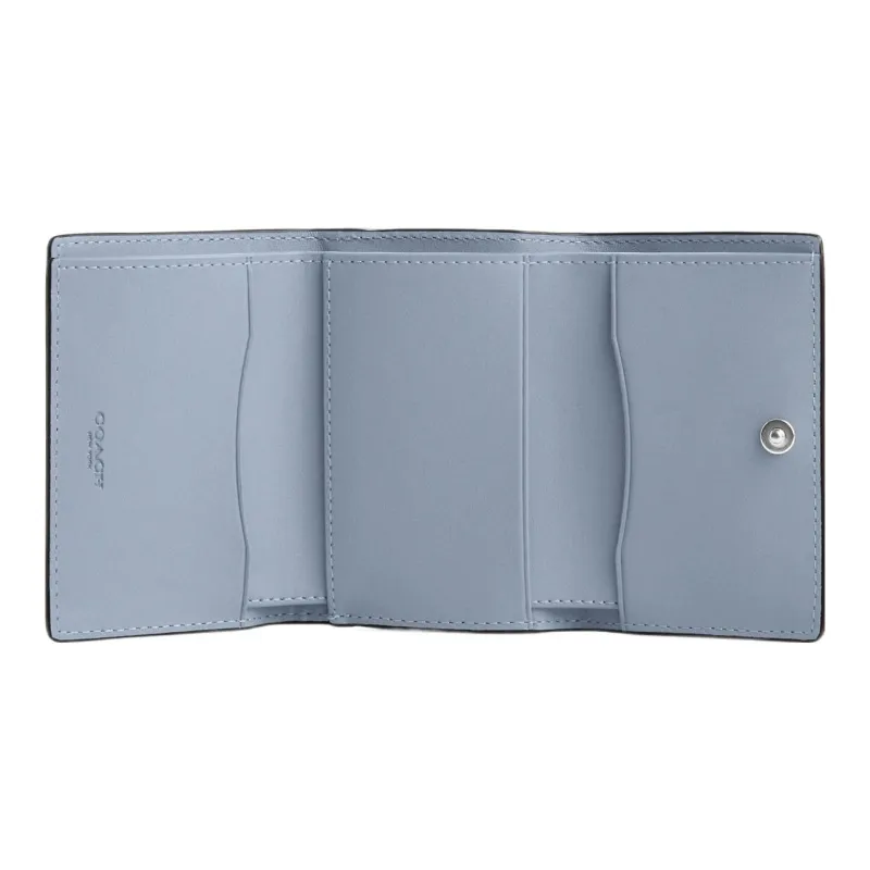COACH Micro Leather Coin Purses Wallets Women's Blue-1