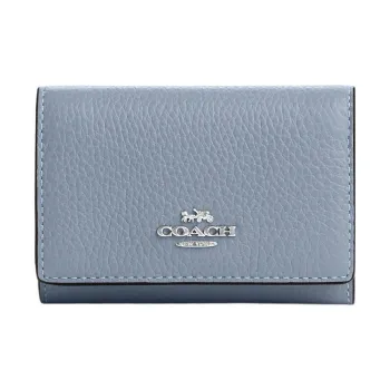 COACH Micro Leather Coin Purses Wallets Women's Blue