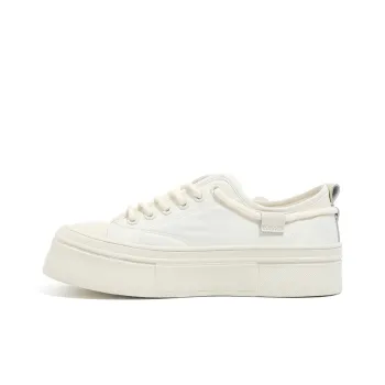 HUANQIU Anti Slip Wear Resistant Breathable Lightweight Height Increasing Low Top Canvas Shoes Women's Beige