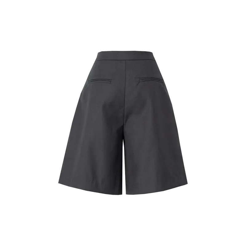 SOON FLOWER Casual Shorts Women's Dark Gray-1