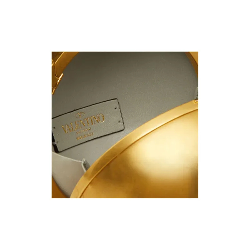 Valentino Vlogo Metal Swarovski Crystal Shoulder Bag, Crossbody Bag Women's Gold-3