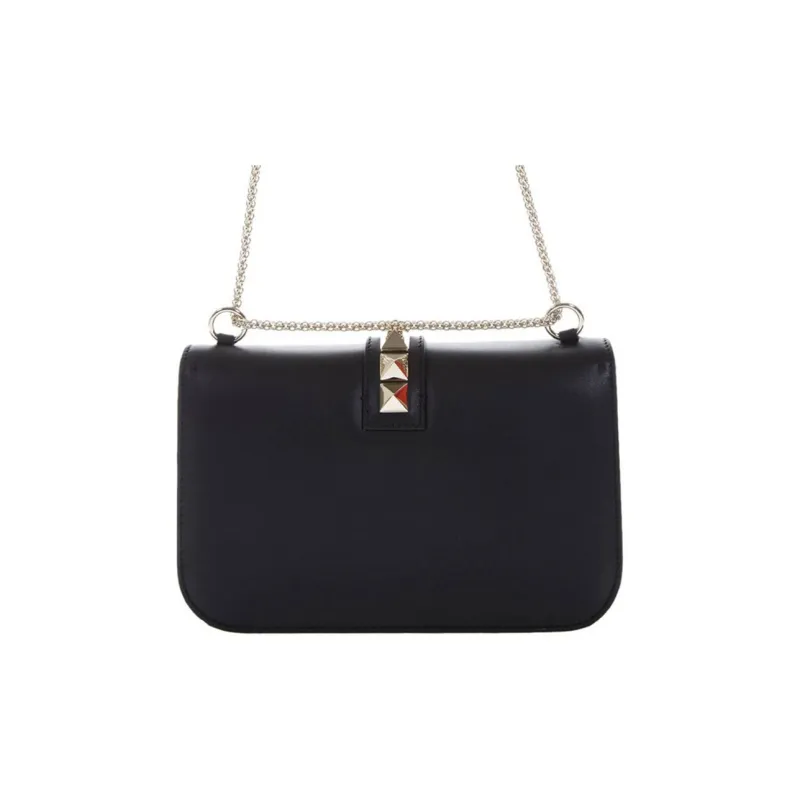 Valentino Cow Leather Shoulder Bag, Crossbody Bag Women's Black-2