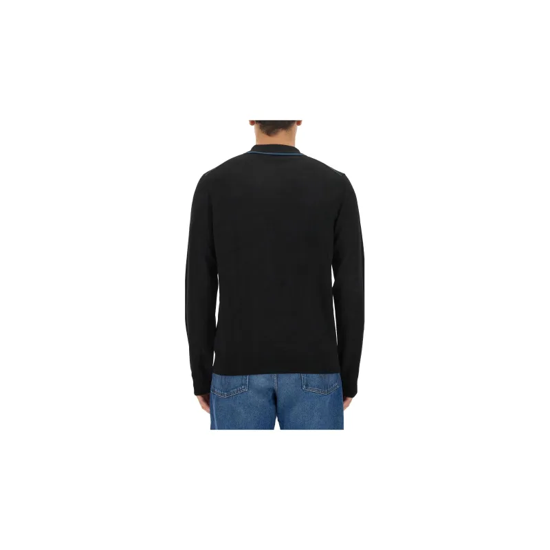 PS By Paul Smith Stripe Trim Logo Embroidered Polo Shirt-1