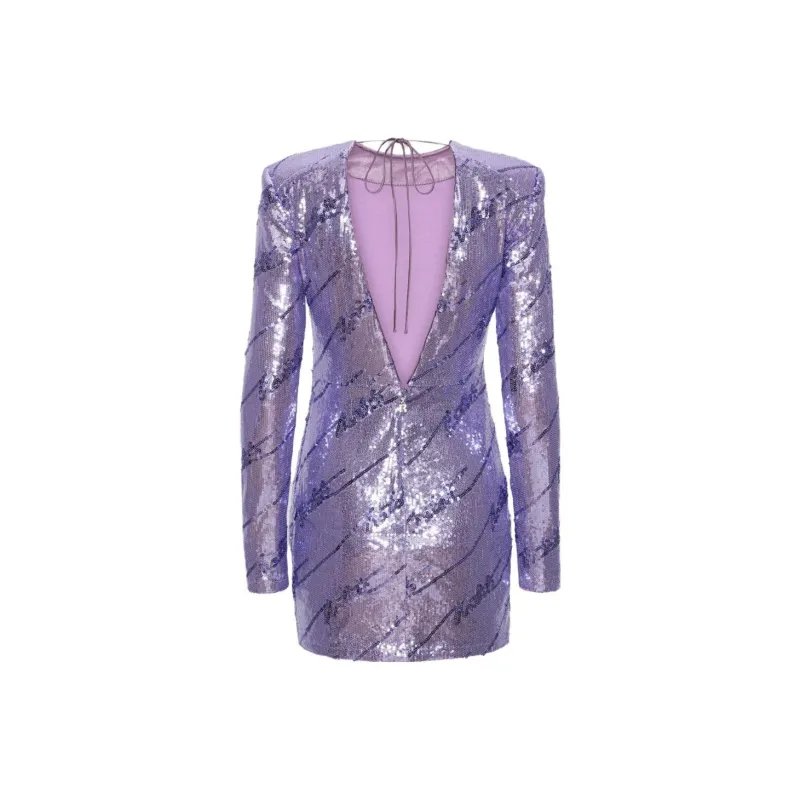 Rotate Sequin Embellished V-Back Mini Dress-1