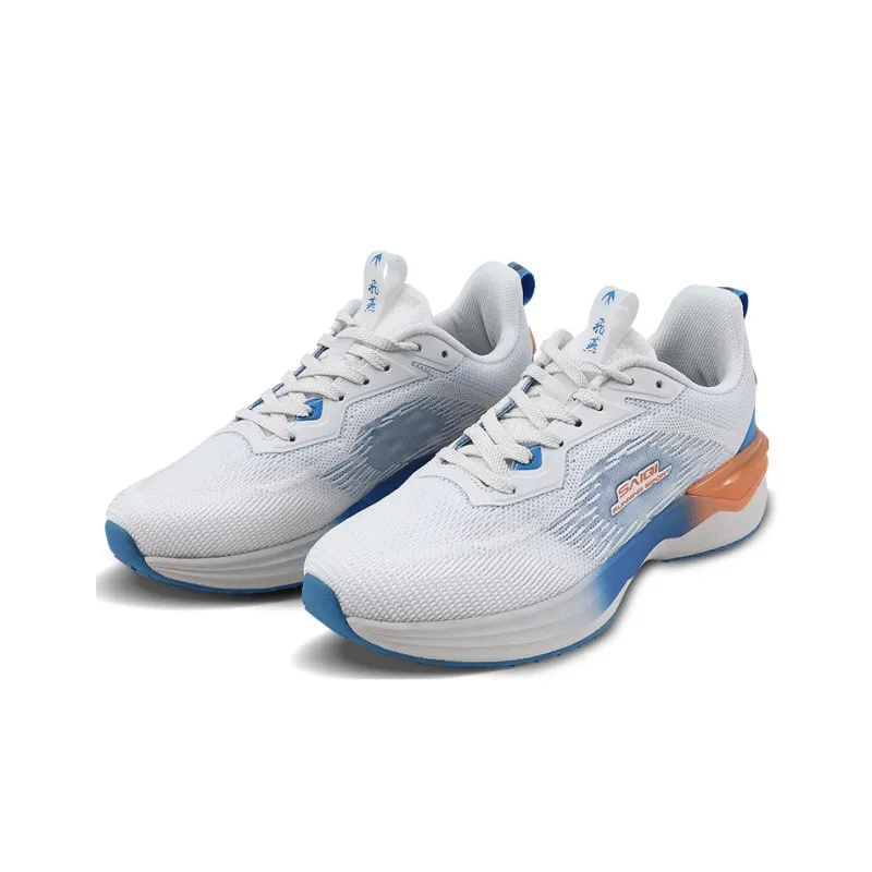 SAIQI Flying Swan Low Top Running Shoes Unisex White Blue-2