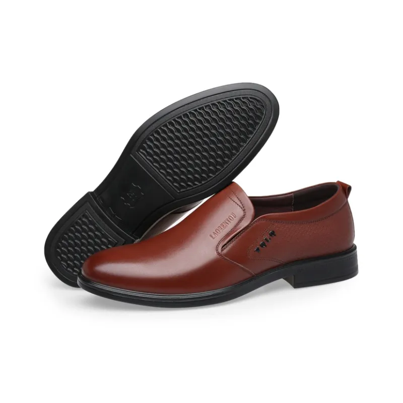 LAORENTOU Men's Casual Shoes Men Low Top Brown/Black-7