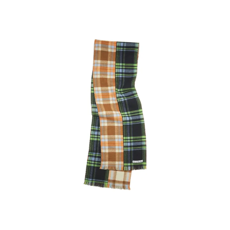 Acne Studios Tartan print Wool Scarf-0