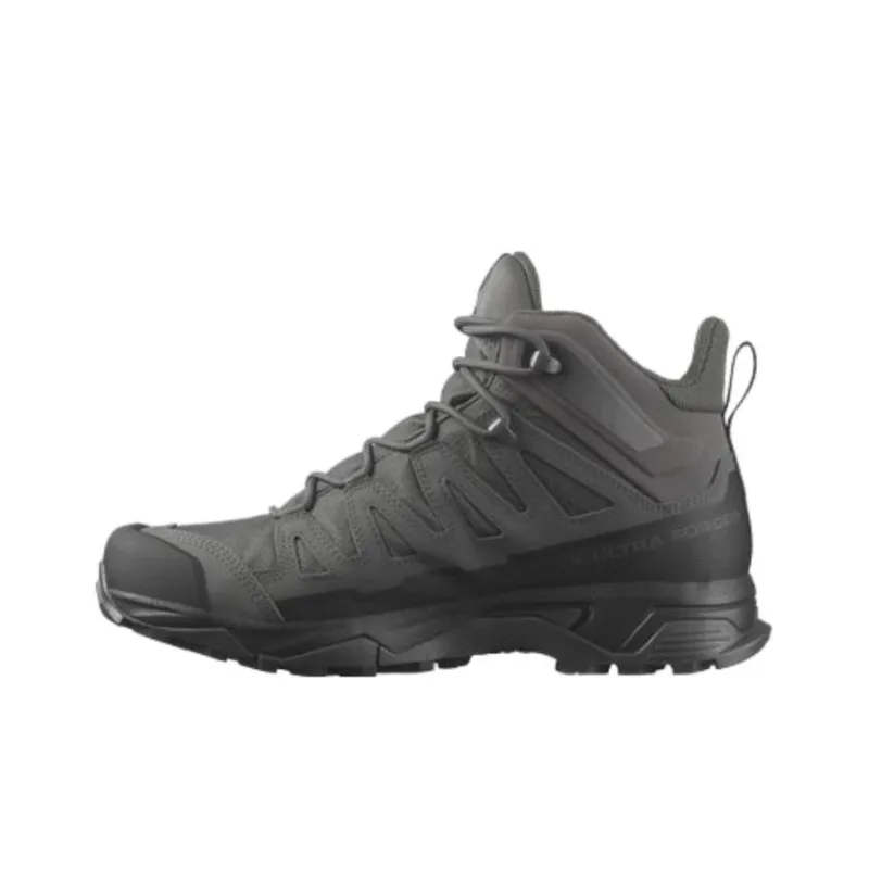 SALOMON X Ultra 4 Forces Mid GTX Anti Slip Wear Resistant Mid Top Outdoor Shoes Men's Gray Black-0