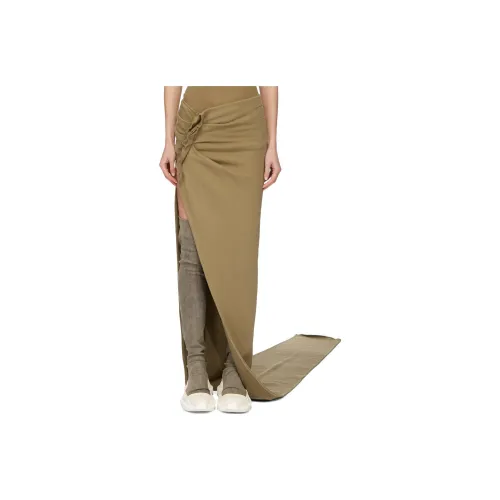 RICK OWENS Casual Long Skirts Women's Light Green