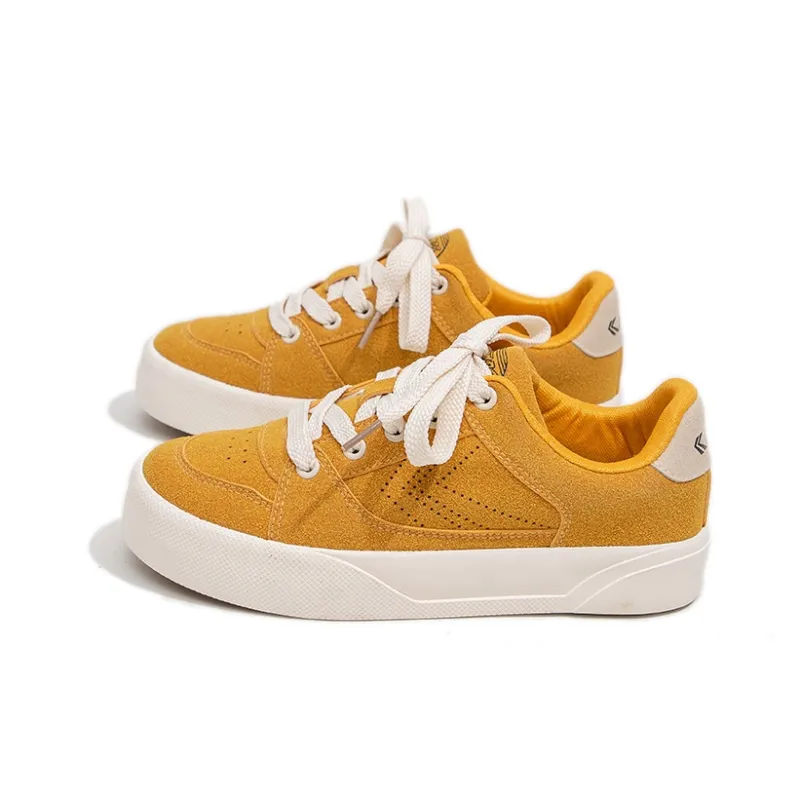 Feiyue Breathable Lightweight Height Increasing Low Top Canvas Shoes Women's Earth Yellow-2