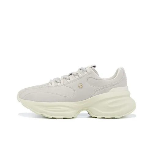 LI NING 1990 Clouds Anti Slip Wear Resistant Low Top Running Shoes Women's Bone White