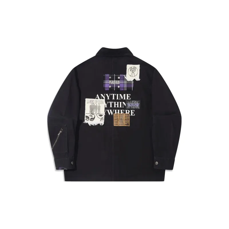 Pleasures X LiNing Jackets Men Black-1