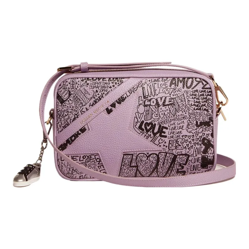 Golden Goose Cow Leather Camera Bag Shoulder Bag Crossbody Bag Women's Light Purple-0