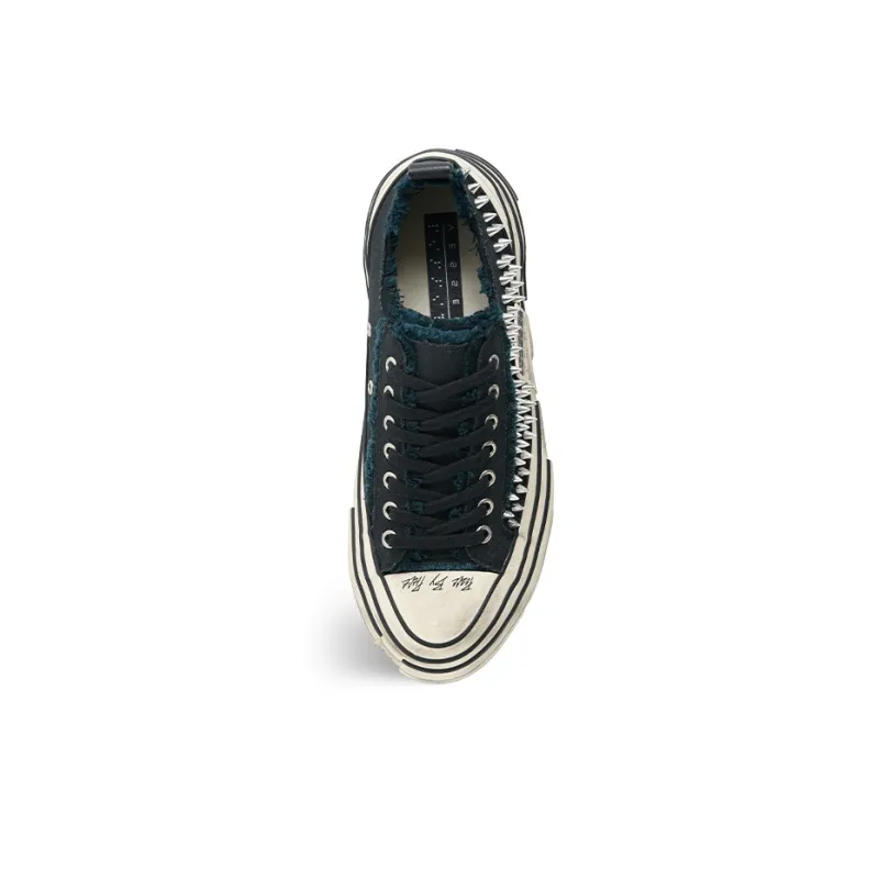 VESSEL Vintage Rock Slip Resistant Breathable Low Top Canvas Shoes Unisex Black-3