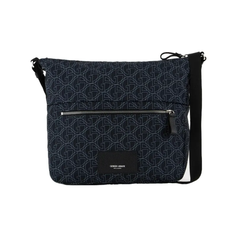 GIORGIO ARMANI Polyester Crossbody Bag Medium Size Men's Navy Blue-0