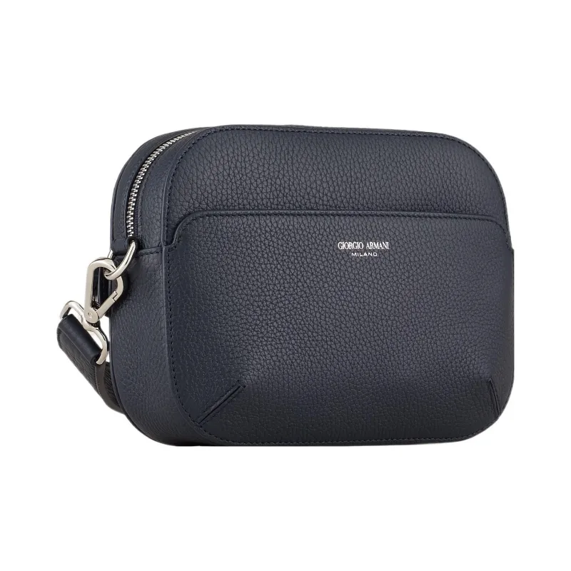 GIORGIO ARMANI Calfskin Crossbody Bag Men's Marine Blue-1