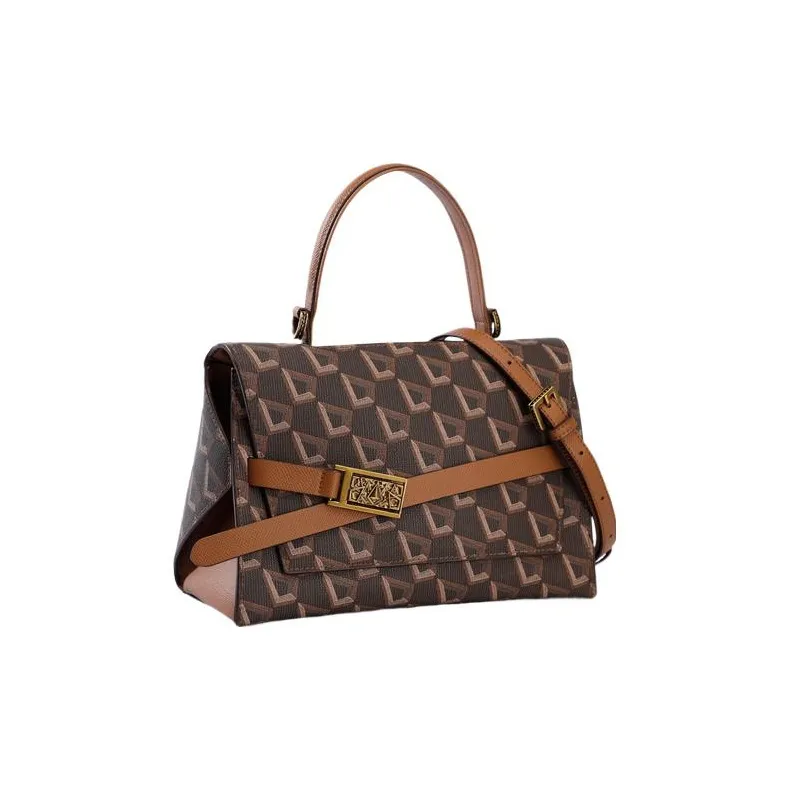 LMK PVC Crossbody Handbag Medium Size Women's Brown-1