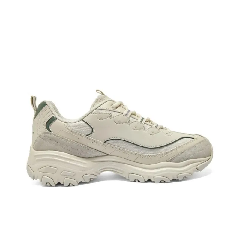 Skechers D'LITES 1.0 Mocha Bear Anti Slip Wear Resistant Low Top Chunky Sneakers Men's Beige Green-1
