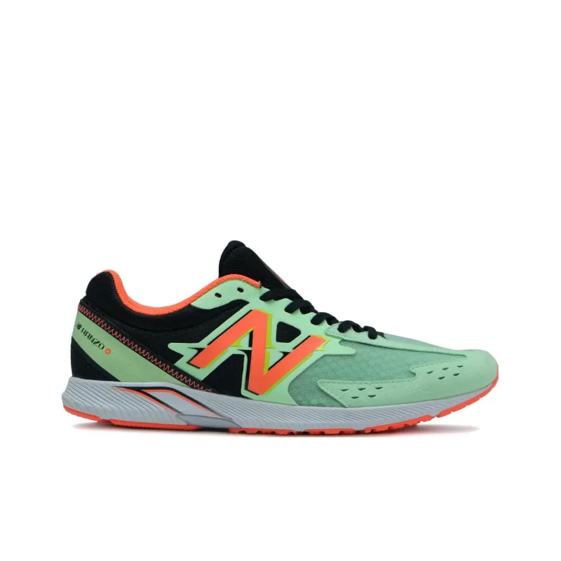 New Balance Hanzo Cushioned Slip Resistant Low Top Running Shoes Unisex Green Black Orange-1