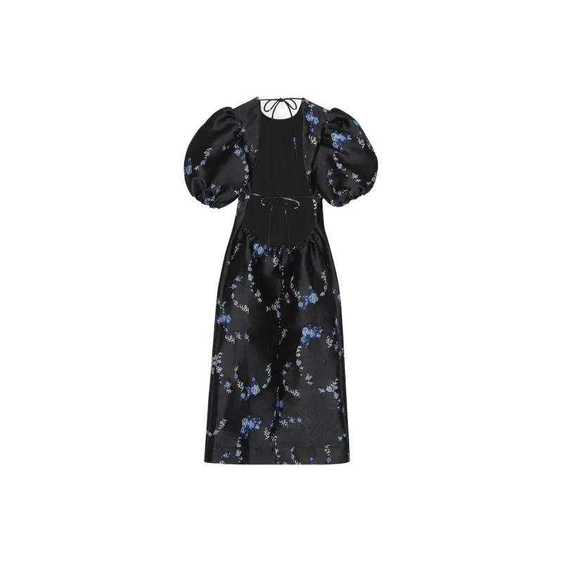 GANNI Floral jacquard Midi Dress-1