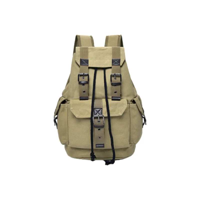 Slazenger Canvas Laptop Backpack Regular Unisex Black/Khaki/Coffee-4