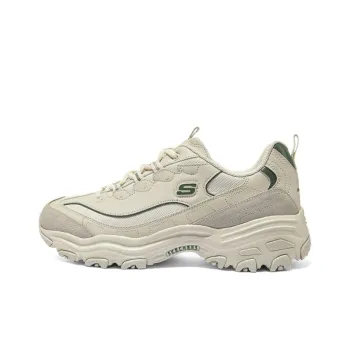 Skechers D'LITES 1.0 Mocha Bear Anti Slip Wear Resistant Low Top Chunky Sneakers Men's Beige Green