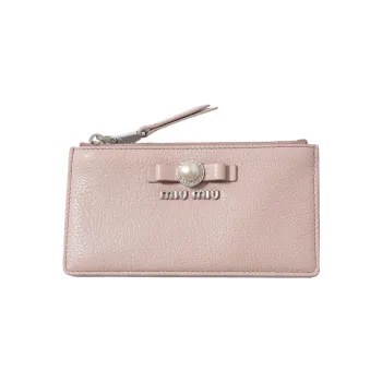 MIU MIU Sheepskin Coin Purses Card Holders Women's Pink