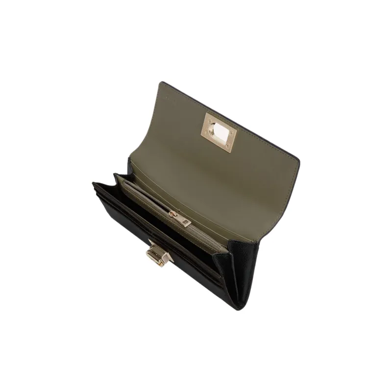 Furla Leather Wallet Large Size Men's Black/White-2