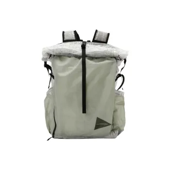 And Wander Polyester Backpack Regular Unisex Gray White/Green