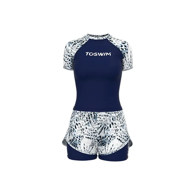 TOSWIM Two Piece Swimsuits Women's Ice Blue Vein-1