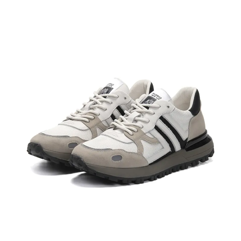 YEDANI Low Top Skateboard Shoes Men's White Gray-2