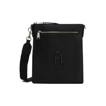 Furla Cow Leather Messenger Bag Shoulder Bag Crossbody Bag Small Size Men's Black