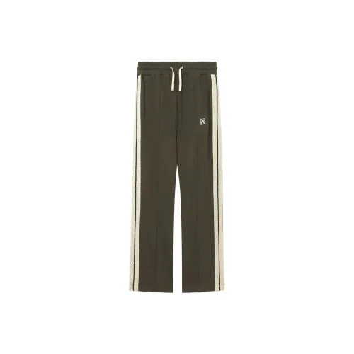 PALM ANGELS Monogram Piquet Track Pants 'Brown/Off White'