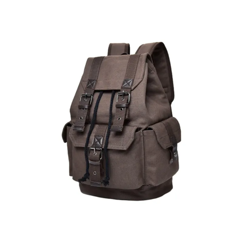 Slazenger Canvas Laptop Backpack Regular Unisex Black/Khaki/Coffee-8