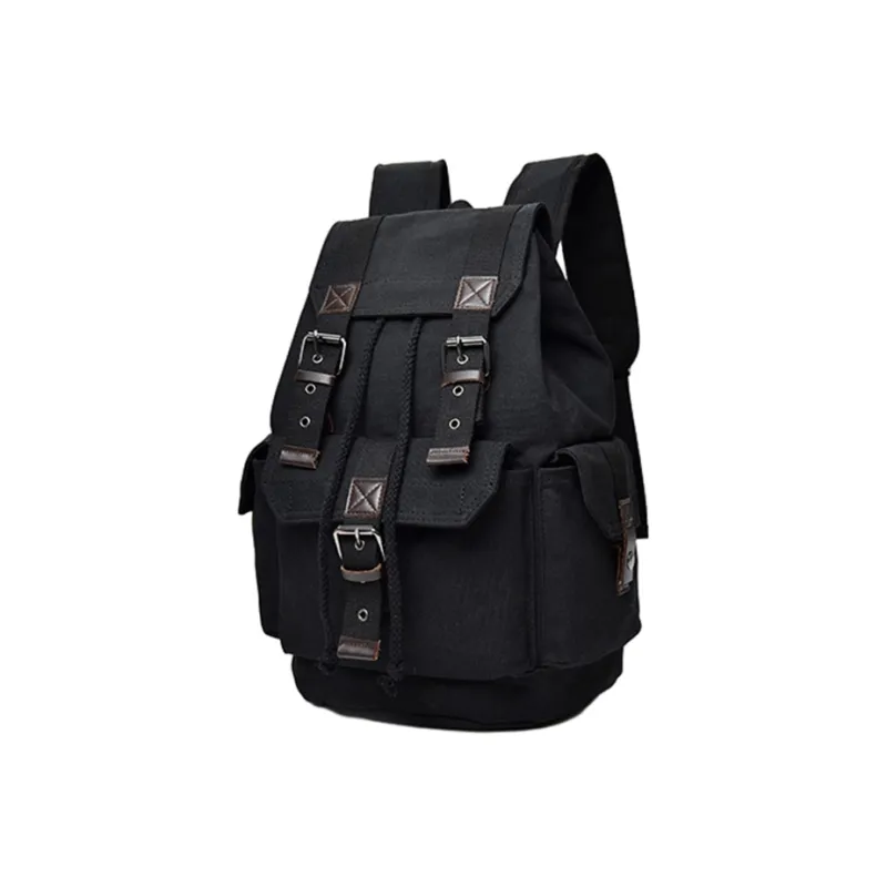 Slazenger Canvas Laptop Backpack Regular Unisex Black/Khaki/Coffee-0