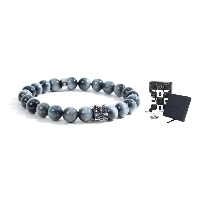 FOUNDIN Hawk's Eye Stone Bracelets Men's-0