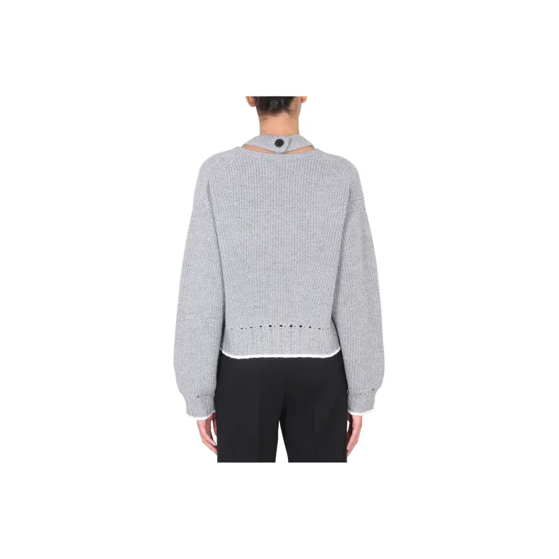 PROENZA SCHOULER Cut Out Crewneck Sweater-1
