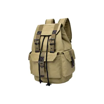 Slazenger Canvas Laptop Backpack Regular Unisex Black/Khaki/Coffee