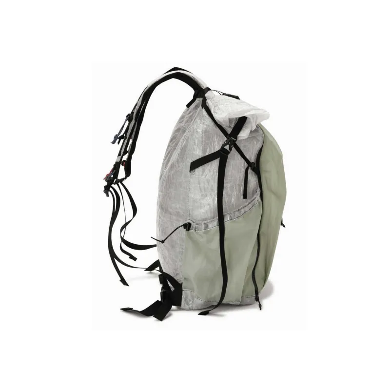 And Wander Polyester Backpack Regular Unisex Gray White/Green-2