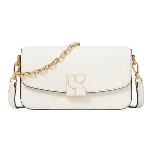 Kate Spade Smooth Cow Leather Shoulder Bag Crossbody Bag Small Size Women's White