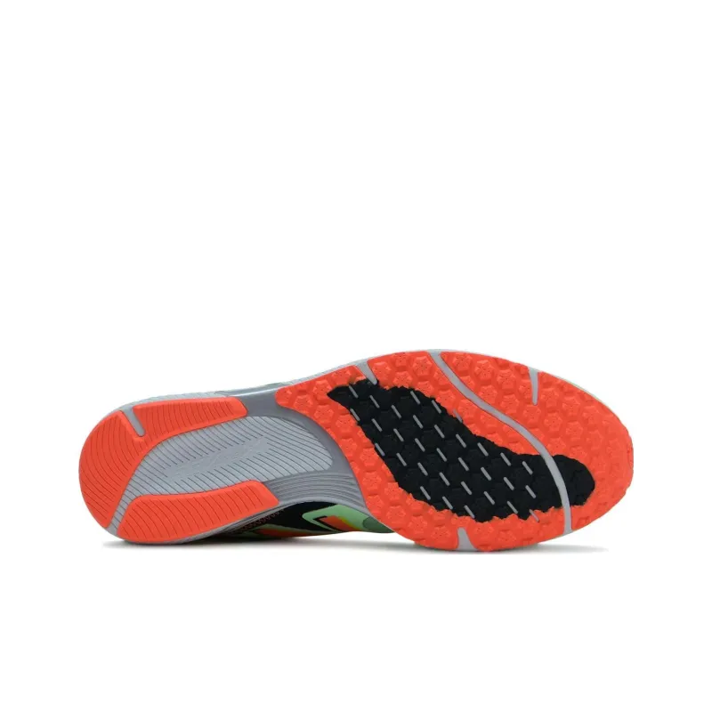 New Balance Hanzo Cushioned Slip Resistant Low Top Running Shoes Unisex Green Black Orange-4