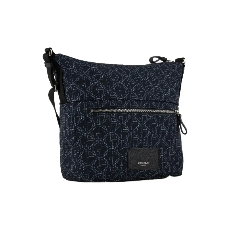 GIORGIO ARMANI Polyester Crossbody Bag Medium Size Men's Navy Blue-1