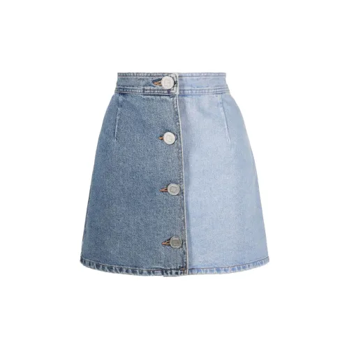 KIMHEKIM Two-tone Denim Mini Skirt