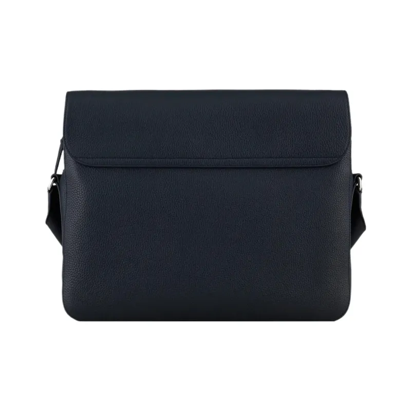 GIORGIO ARMANI Cow Leather Messenger Bag Crossbody Bags Men's Navy Blue-2